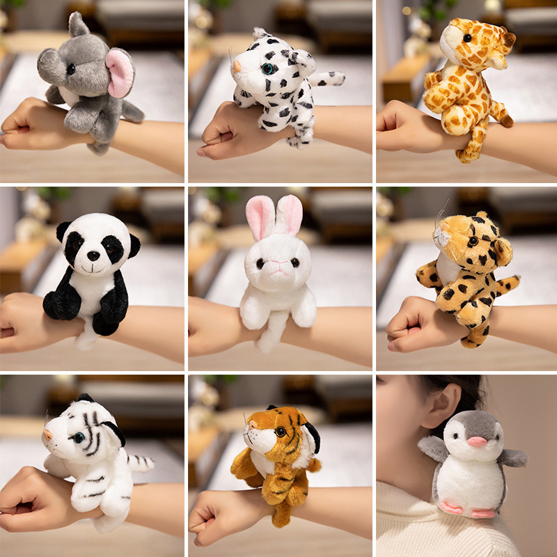 Cute Stand Shoulder Magnetic Tiger Plush Toy Panda Bracelet Leopard Giraffe Stand Shoulder Penguin Children's Gift