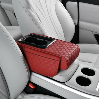 Armrest box Heightening Pad Multi-Functional Four-In-One - star-pattern-burgundy