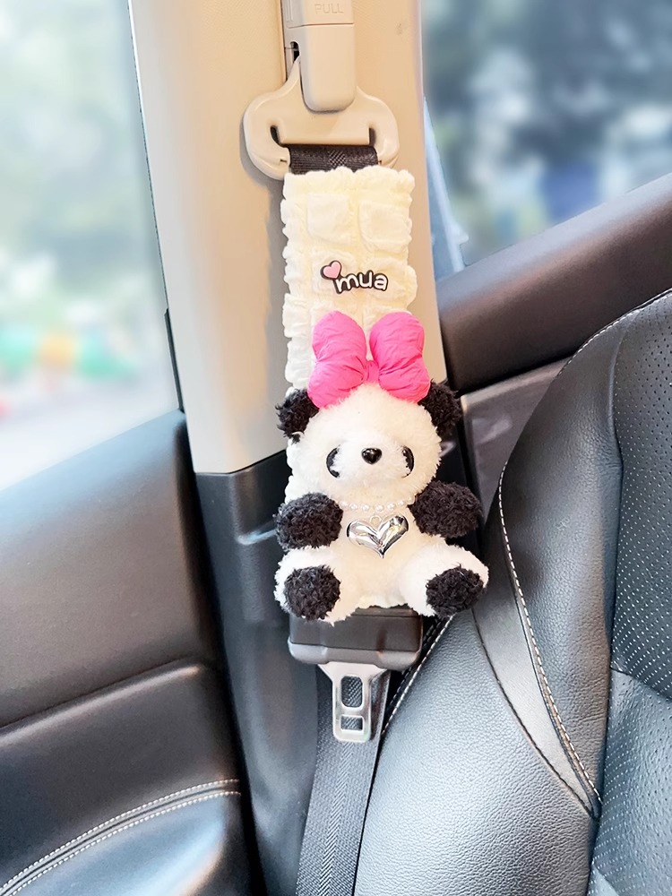 Car Seat Belt Shoulder Cover Cute Car Four Seasons Universal Soft Plush Children's Couple Anti-Ram Neck Women