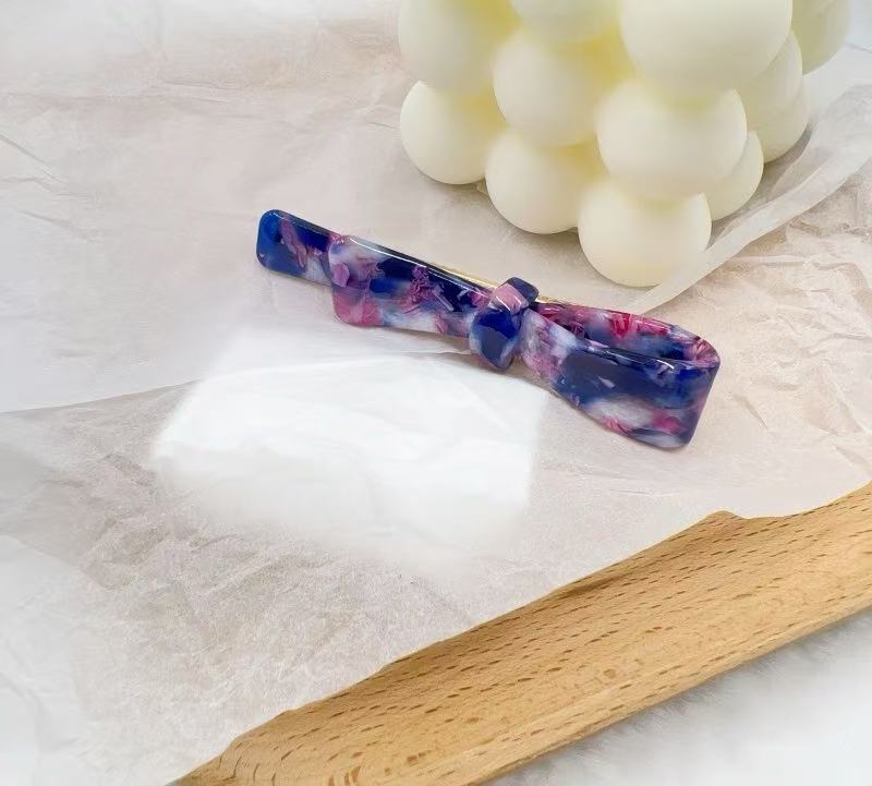 A6-아세테이트 사이드 클립-나비넥타이-블루 컬러