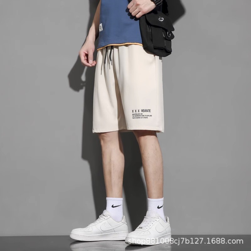 夏アイスシルク速乾性フィットネスバスケットボールショーツメンズクール通気性プラスサイズファットメンズルーズ5点パンツ|undefined