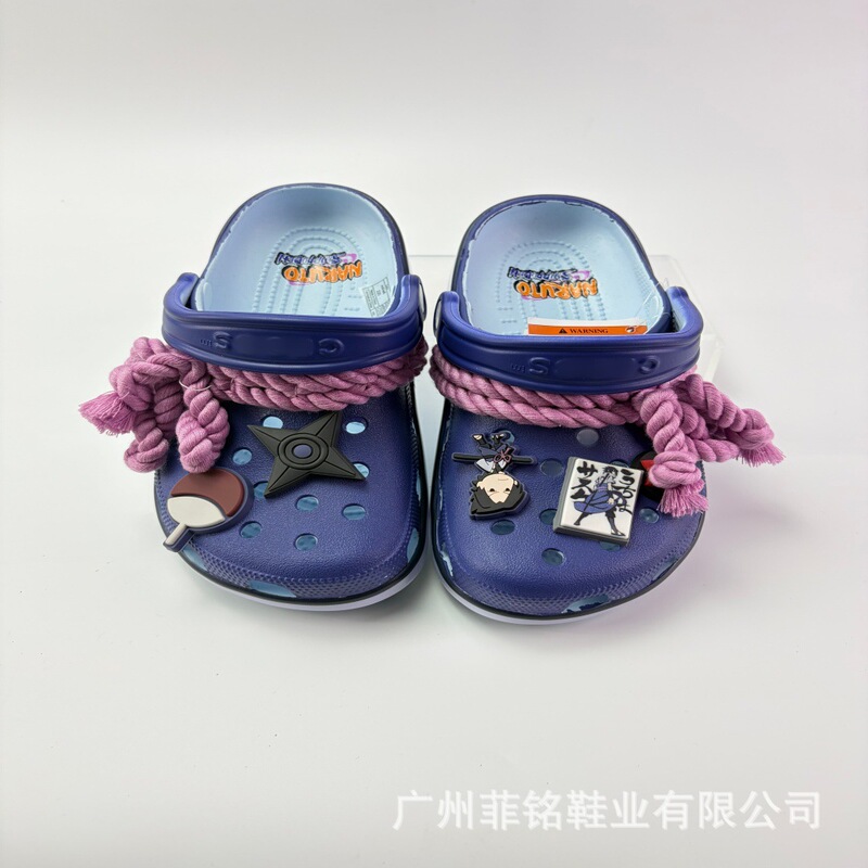 Crocs-Style Shoes Naruto Fourth Hokage Minato Sasuke Outdoor Men's Shoes Parent-Child Shoes Breathable Closed-Toe Slippers Sandals
