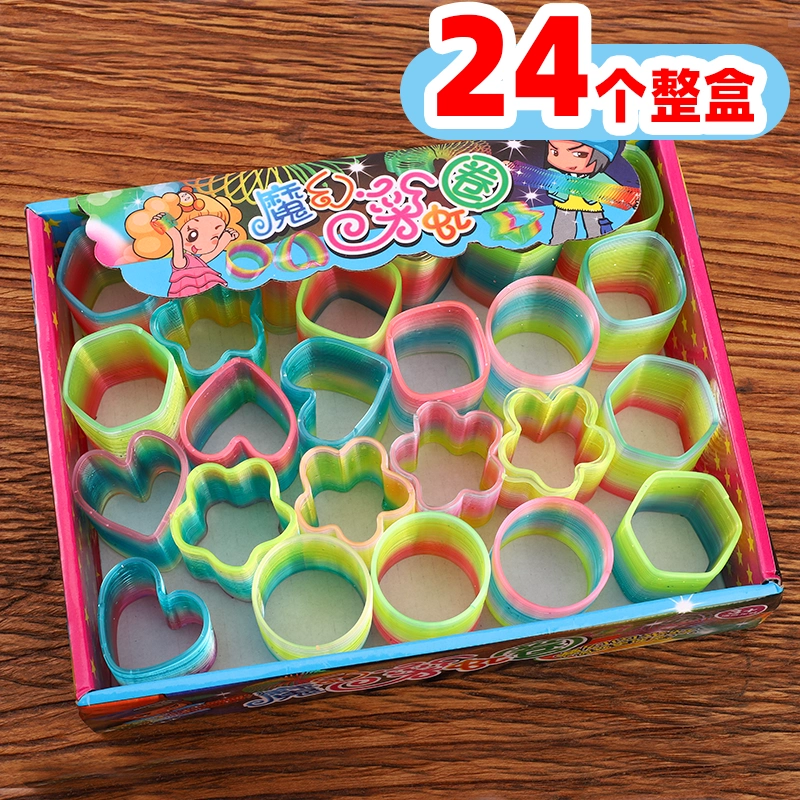 Волшебный радужный круг Красочный пластиковый пружинный магический растягивающийся круг для детей головоломка Лара кольцо игрушка маленькая игрушка