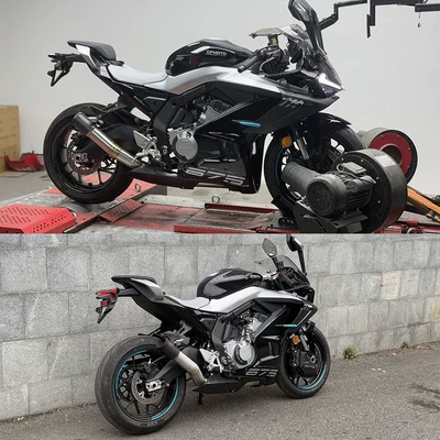 Chunfeng 675Nk Original Appearance – Motorcycle exhaust pipe - cfmoto-675sr-r-side-row-76-tube-full-section-silver-body
