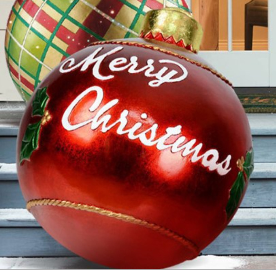 Navidad decoración globo 60cm diversión al aire libre vacaciones atmósfera impresión PVC inflable BOLA DE Navidad artesanía adornos