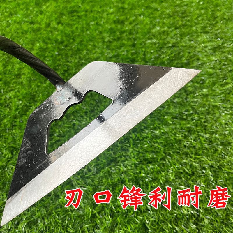 新款镂空菜刀锄锰钢除草神器工具连根锄草加厚铲草专用加厚空心锄