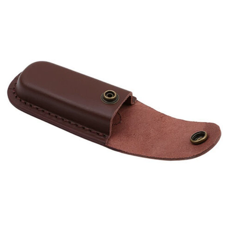 Coffee leather pocket knife, travel protective case, cowhide