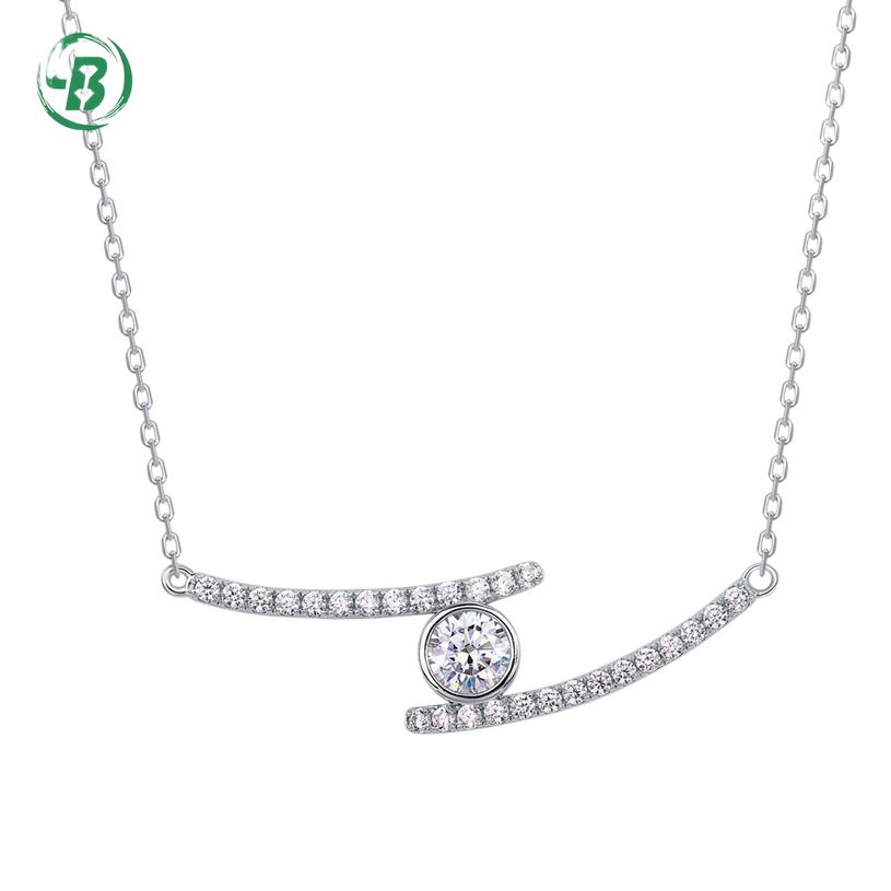 2023 nueva luz de lujo simple moissanite collar s925 plata moissanite collar clavícula cadena regalo de vacaciones al por mayor