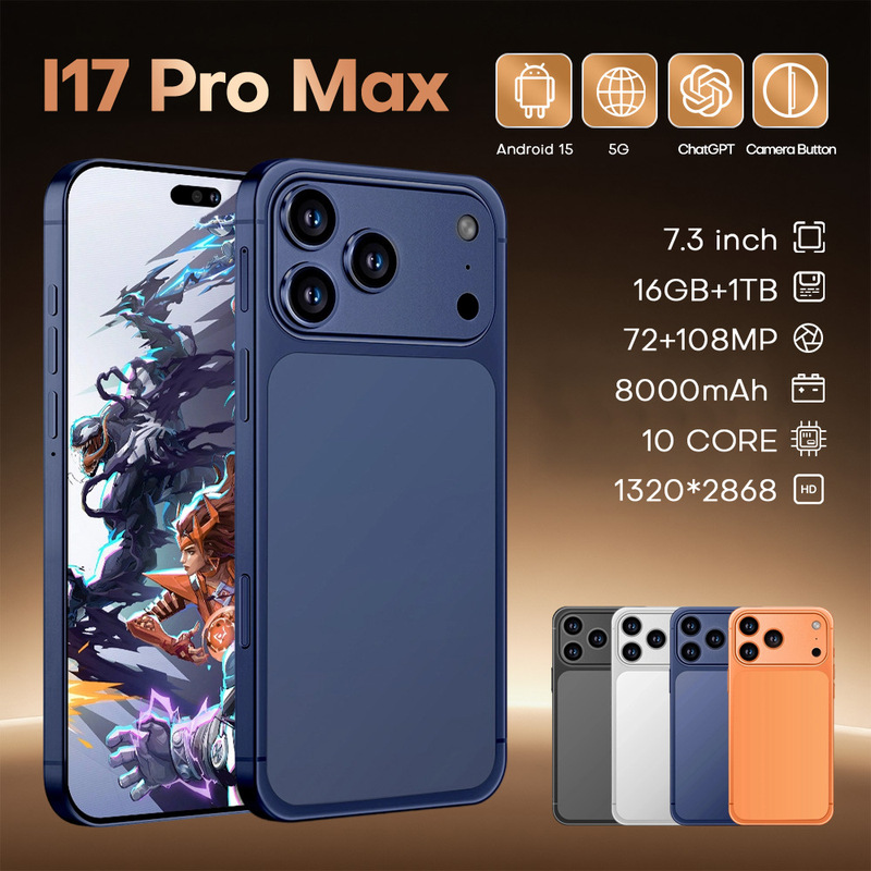 I17 Pro Max New Cross-Border Model 6.6-Inch 3+16g Smart 4g Android Phone 1:1 Foreign Trade All-In-One Device Dropshipping