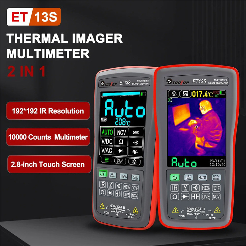 TOOLTOP ET13S 升级版 192*192 分辨率热成像9999 计数万用表2合1