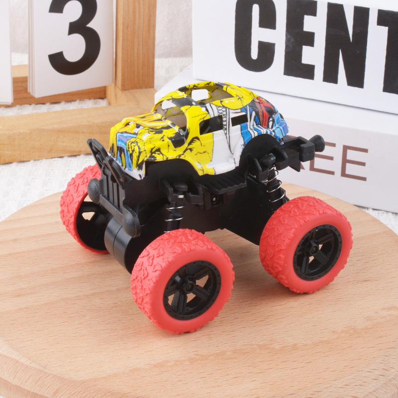 Inercia cuatro tracción graffiti coche todoterreno juguete coche de niños modelo de simulación coche de acrobacias de caída al por mayor