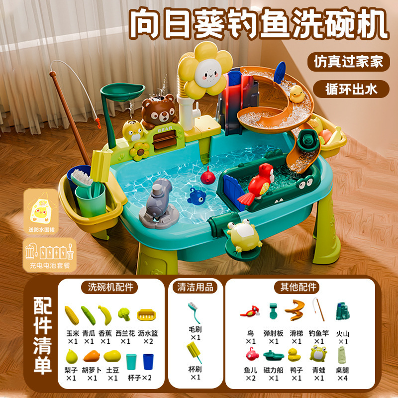 子供用食器洗い機のおもちゃ水循環電気ウォーターパークベビープレイハウスキッチン女の子の誕生日プレゼント|undefined