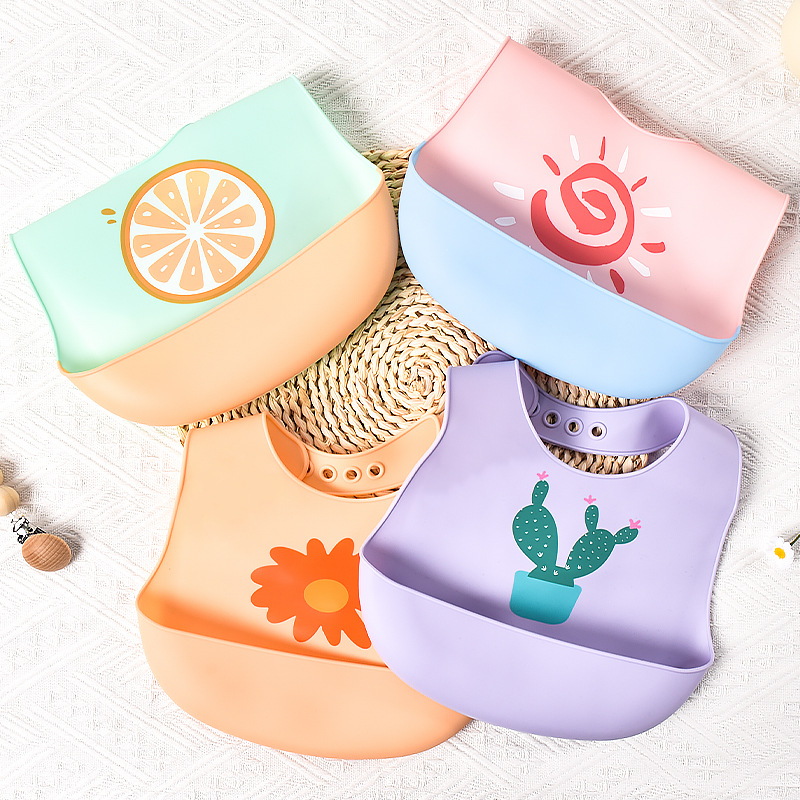 Baby Eating Bib Waterproof Silicone Food Supplement Rice Pocket Super Soft Baby Portable Children's Bib Anti-Dirty Artifact