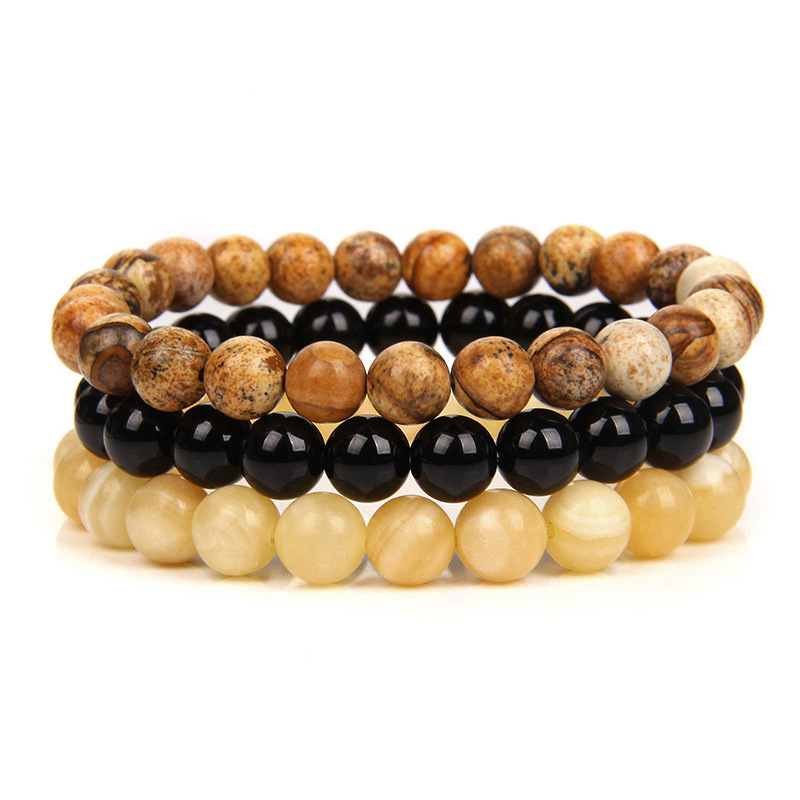 Nuevo 8mm Ojo de Tigre piedra pulsera turquesa hematita amatista traje pulsera para Mujeres Hombres joyería