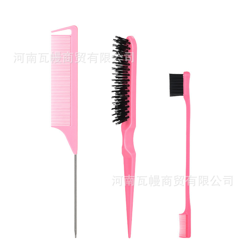 Combinador de pelo al por mayor set cepillo de cejas set de tres piezas portátil teñido de pelo 3 - Piece Hair Styling Comb