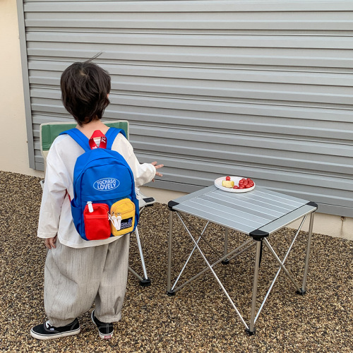 Kindergarten Backpack  New Korean Version Letter Contrast Color Backpack Can Customize LOGO Niche Design Children's School Bag