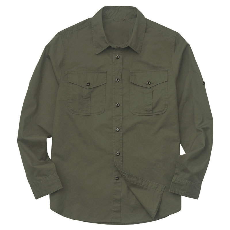 Primavera y otoño simple ocio de color sólido suelta camisa de manga larga ropa de moda masculina herramienta guapo abrigo de estudiante