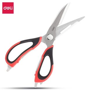 Deli 77770 multi-functional kitchen scissors household scissors chicken bone barbecue large stainless steel scissors