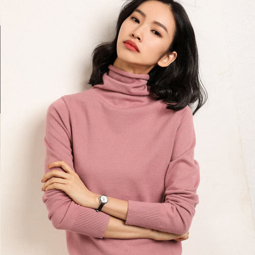 Women's High Collar Knit Sweater, Casual V-Neck Cardigan, Versatile Hooded Top, Slim Fit Crew Neck Knitwear for Autumn and Winter