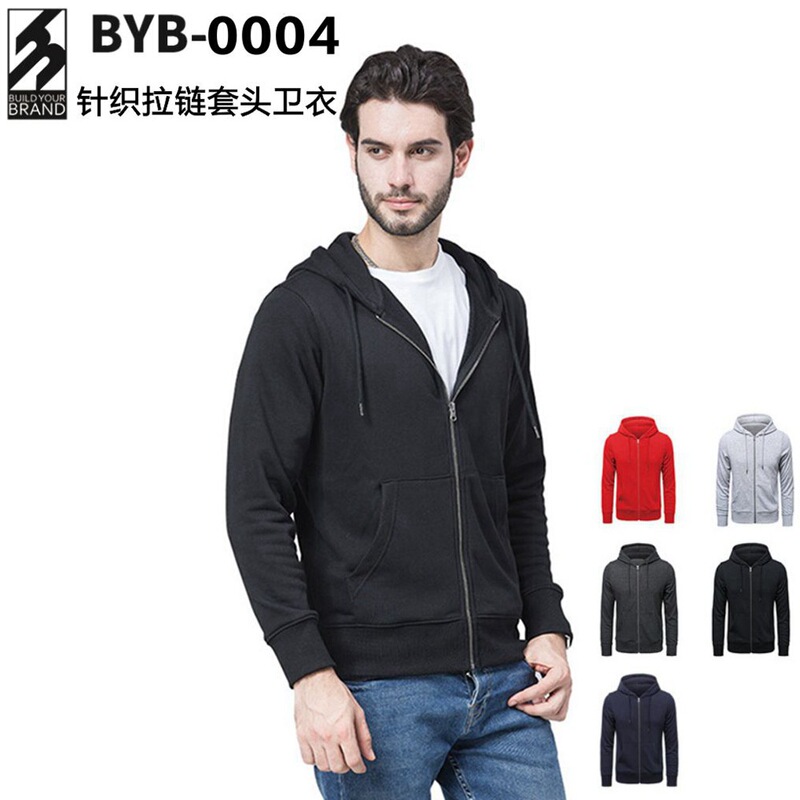 Sino-German BYB300 G knitted hooded pullover zipper vests overalls cultural shirt jacket printed LOGO embroidery