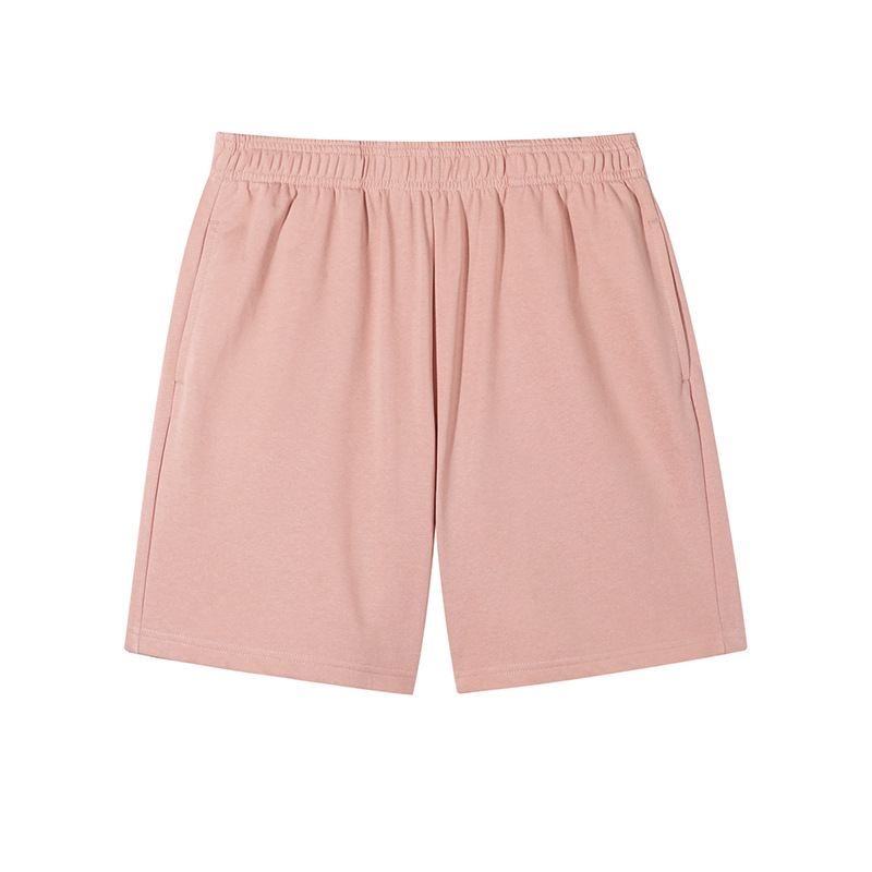 Pantalones deportivos americanos de cinco puntos de color caramelo de felpa, pantalones cortos de hombre sueltos casuales de moda, personalización de ropa exterior de verano de algodón puro