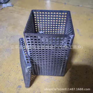 定制金属冲孔网筐 304过滤网桶带盖 网箱圆孔微孔不锈钢