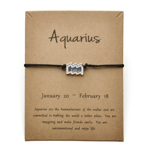 Aquarius black silver bracelet