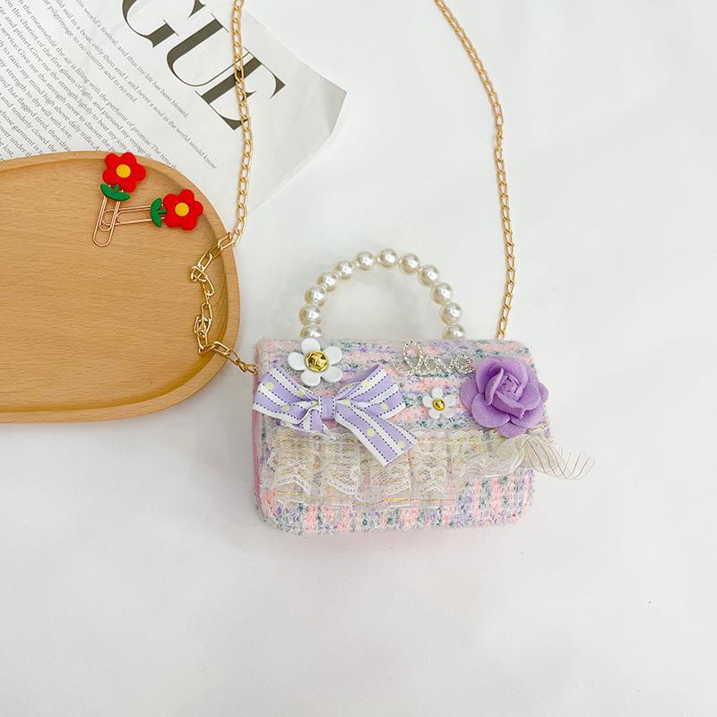Bolso pequeño para niños Bolsa de princesa de dibujos animados Chanel estilo bolsa de mensajero niña linda bolsa de hombro niña monedero bolsa