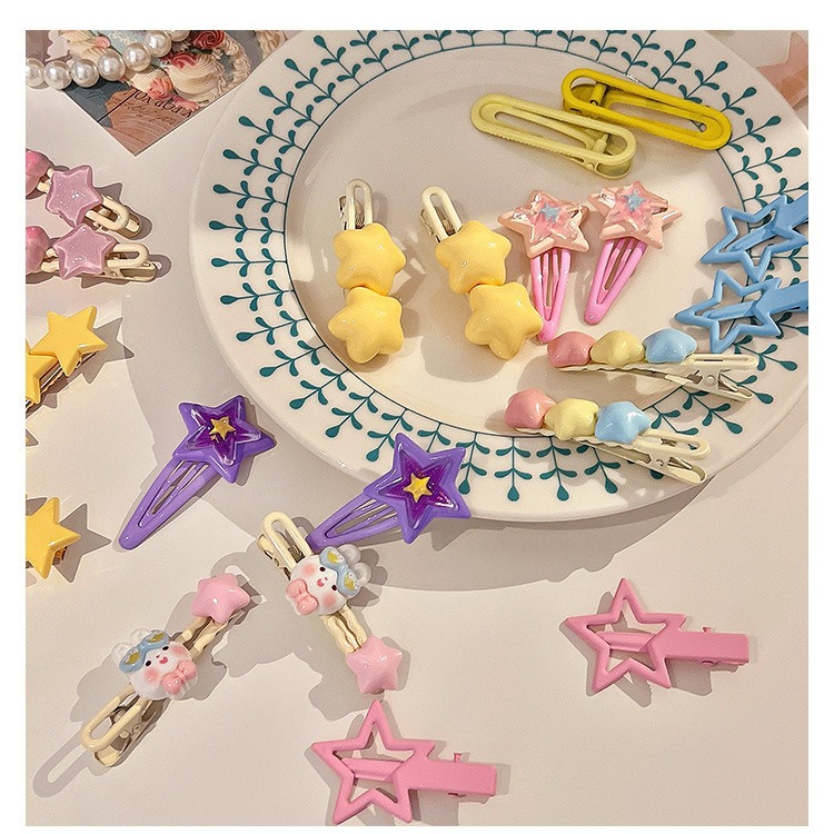 Pinza para el cabello de dopamina sin costuras de color caramelo clip lateral femenino flequillo clip para el cabello roto tocado clip de pico de pato y2k horquilla de una palabra