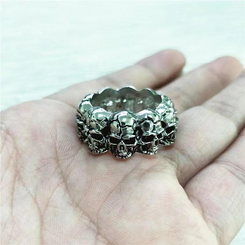 Retro Skull Alloy Plating Unisex Rings 1 Piece display picture 4