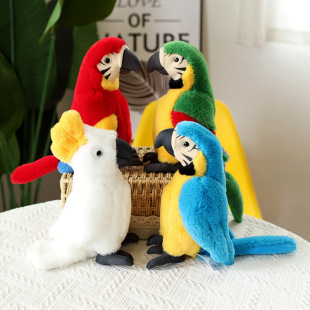 Cross-border simulation bird macaw doll plush toy ornaments doll Children's Day birthday gift