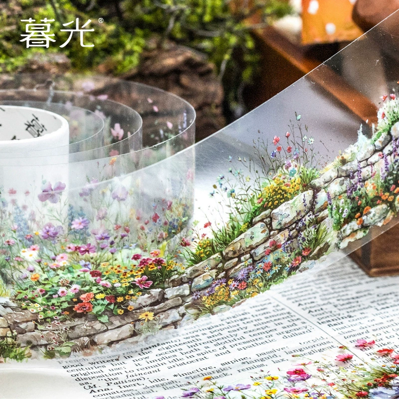 Сумеречная зеленая дикая цветочная стена серии ПЭТ ландшафтная лента