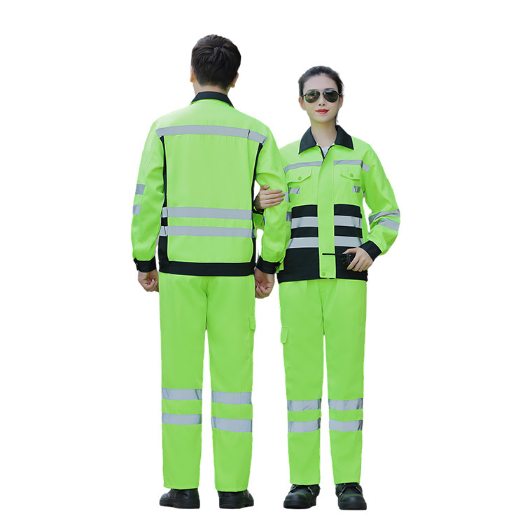 防静电春秋长袖工作服施工套装男女反光条劳保服路政绿化环卫工装|undefined