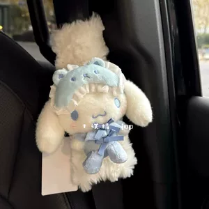 Melody Kuromi Pijama Seriyası təhlükəsizlik kəməri çiyin yastığı, dekorativ plush kukla, avtomobil çiyin örtüyü