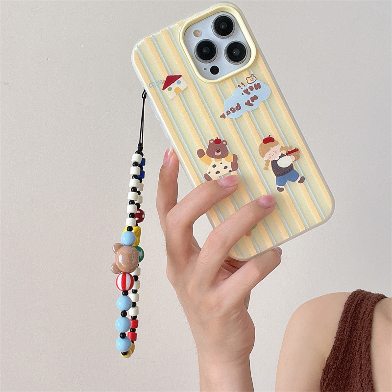 Cartoon ins raya oso chica para 15ProMax funda para teléfono móvil iPhone14 Apple 13/12 cadena 15