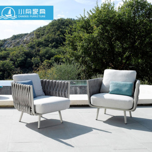 Nordic Outdoor Garden Courtyard Rattan Sofa Villa Terrace Sun Room Leisure Balcony Waterproof Sun Protection Furniture