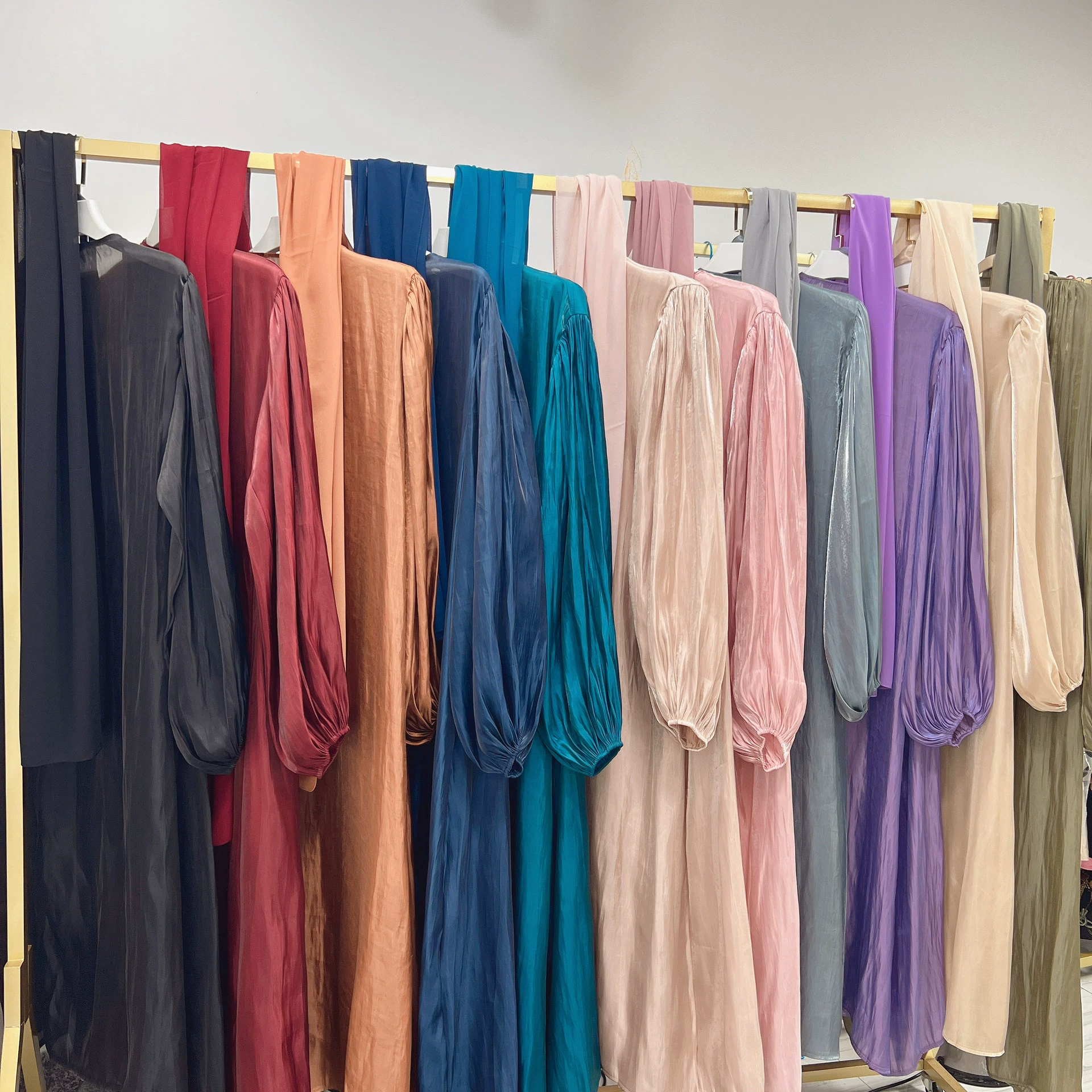 Cardigan, elegant long skirt, Amazon, puff sleeves, European style, 5 colors