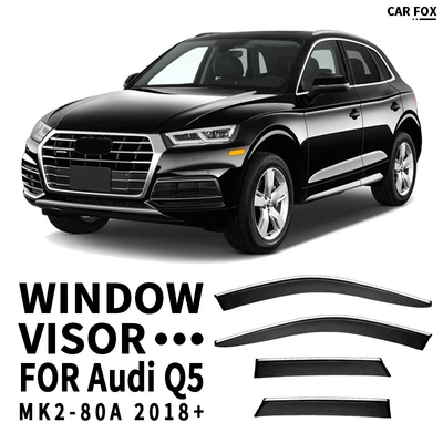 Rain shield – Audi Q5 coupe window - standard-packing-without-logo-overseas-short-axle-audi-q5-mk2-80a-2018-2025-with-bright-strips-rain-shield