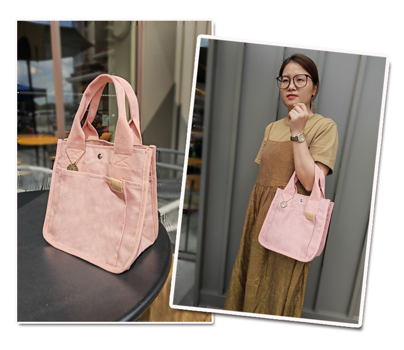 Japanischer Canvas Lunch Beutel Für Damen Robuste Henkeltasche_voghion.com
