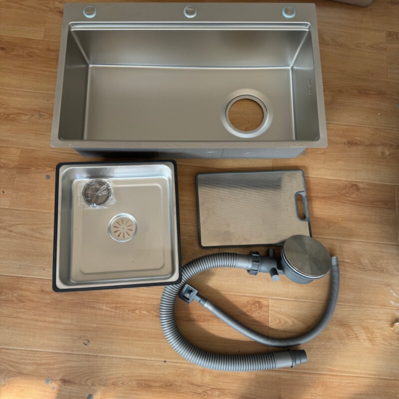 304 Stainless Steel Embossed Large Single-Slot Stepped Basin Handmade Basin Sink Kitchen Sink Sink 304 Stainless Steel Embossed Large Single-Slot Stepped Basin Handmade Basin Sink Kitchen Sink Sink