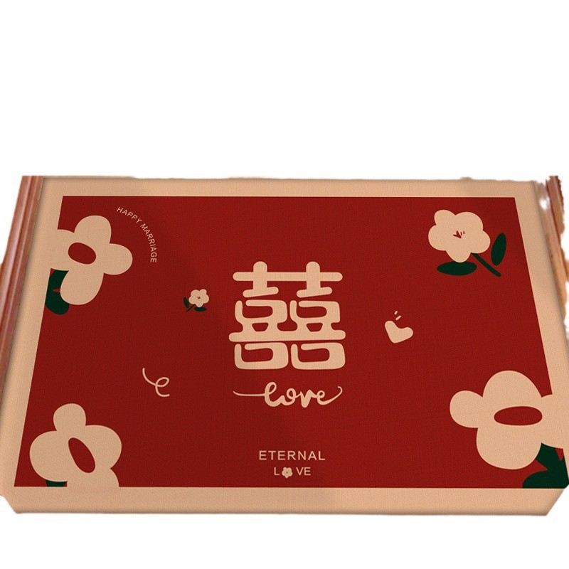喜字结婚地垫喜庆入户门新中式红色婚房门口进门脚垫入户卧室地毯