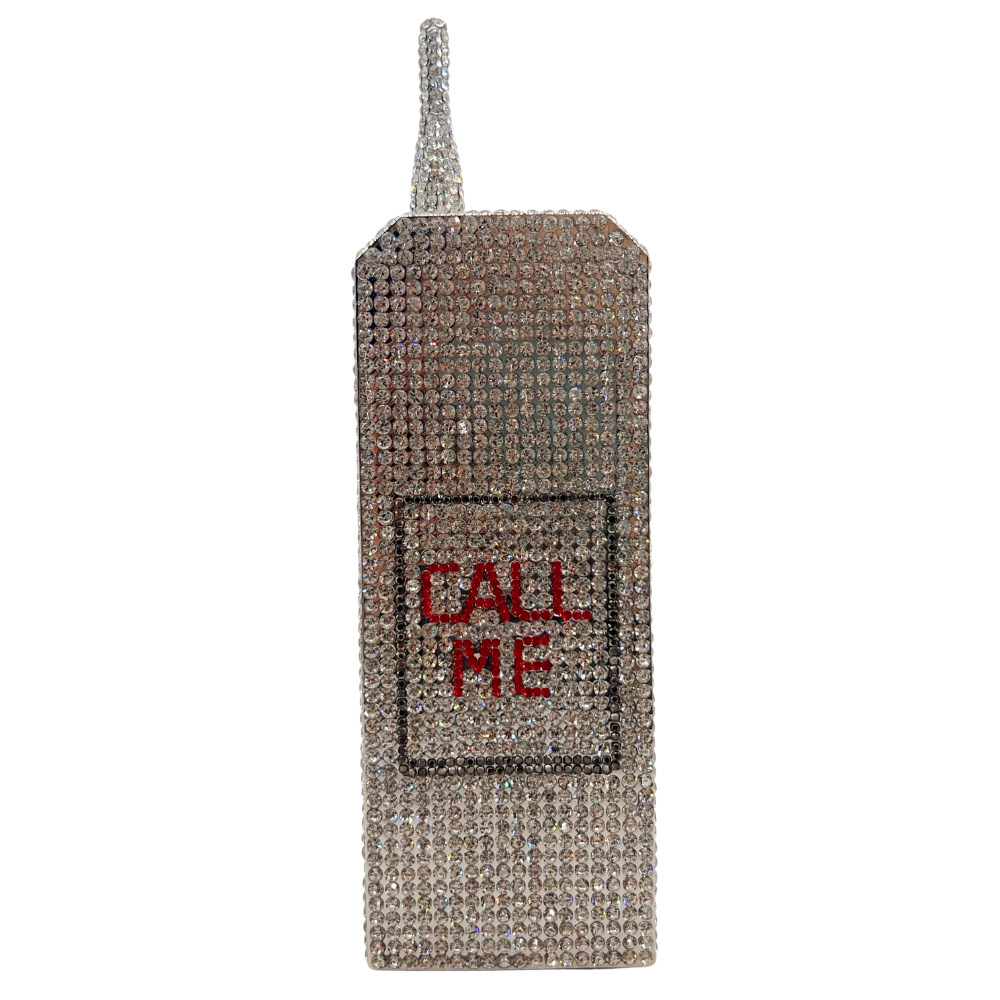 Túi clutch nữ hình điện thoại cổ điển đính đá dạ hội — bạc, Vàng đậm, Vàng trắng vân AB, Champagne màu