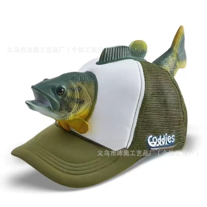 国境を越えた新しい魚の帽子、釣り愛好家専用の屋外動物の形をしたパーソナライズされた帽子|undefined