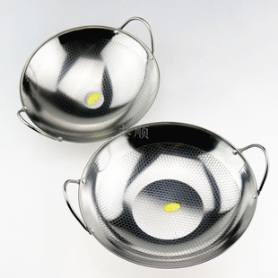 Stainless Steel Thickened Magnetic Bar Ding Embossed Bar Ding Honeycomb Noodles Flat Bottom Round Bottom Dry Pot Hotel Alcohol Stove Pot