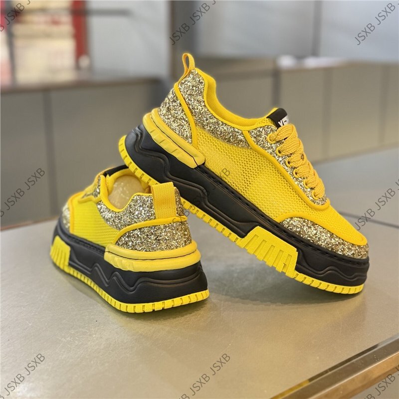 Kuaishou Fashion Men's Shoes 2026 Summer New Breathable Mesh Thick-Soled Sneakers with Sequin Decoration Men's Forrest Gump Shoes