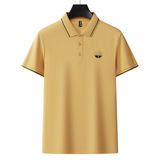 Летняя тонкая комбинированная модная цветная футболка polo, с вышивкой, свободный прямой крой, короткий рукав, (в наличии на складе)