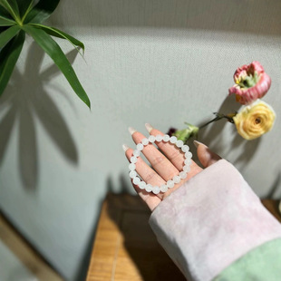 Jin Yutang Xinjiang Hotan Jade Bracelet Ice White Ice White Flawless 8mm Undated Classic