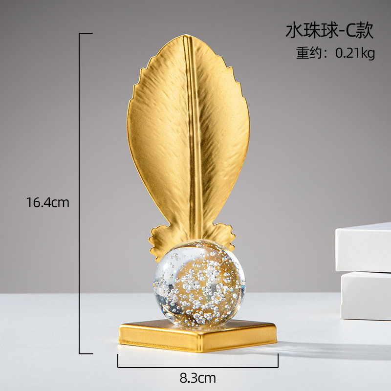 Líneas creativas de metal cristal bola decoración de nicho de alta calidad sala de estar dormitorio oficina decoración de escritorio