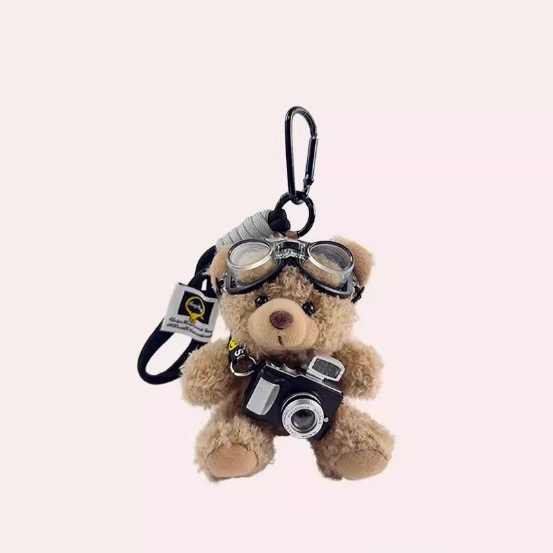 Lindo bolso de oso, colgante de bolso, muñeco de peluche, adorno de coche, llavero de coche, pareja, regalo creativo