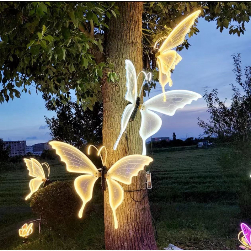 Solar-Powered Butterfly Lights for Hanging on Trees, Landscape Lights for Gardens and Squares, Outdoor Ambient Lighting with Dynamic Butterfly Lights Solar-Powered Butterfly Lights for Hanging on Trees, Landscape Lights for Gardens and Squares, Outdoor Ambient Lighting with Dynamic Butterfly Lights